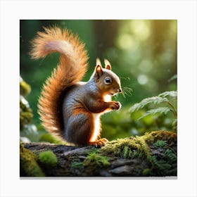 Red Squirrel In The Forest 38 Canvas Print