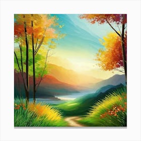Autumn Landscape Painting 9 Canvas Print