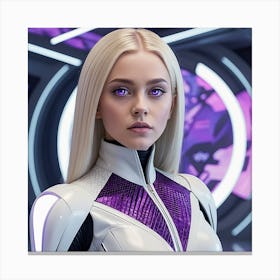 Girl In A Futuristic Suit Canvas Print