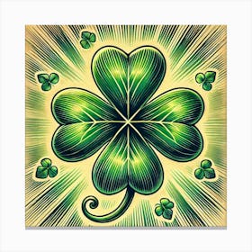 Tattoo Four Leaf Clover 4 Canvas Print