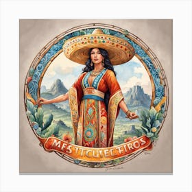 Mexican Woman 12 Canvas Print