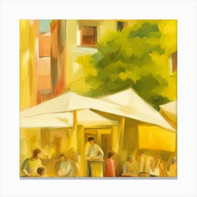 People At The Cafe Canvas Print