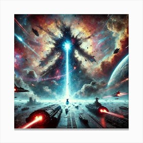 Cosmic Energy Blast Scene Canvas Print