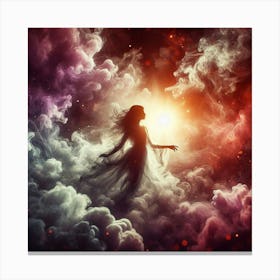 Girl In The Clouds Canvas Print