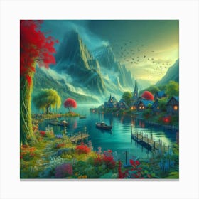 The  village by the sea  Canvas Print