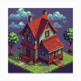 Pixel House 3 Canvas Print