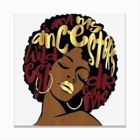 My Ancestors Dreams Maroon Red Burgundy Ruby Afro Woman Canvas Print