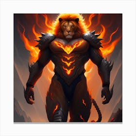 Lion Of Fire Canvas Print
