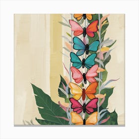 Butterflies On A Tree 1 Canvas Print