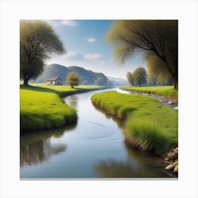 River In The Countryside 7 Canvas Print