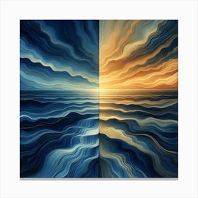 Sunset Over The Ocean Canvas Print