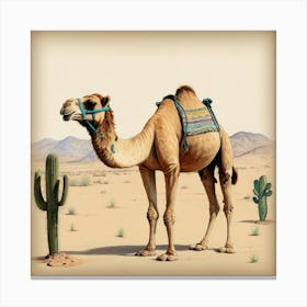 Camel In The Desert 4 Canvas Print