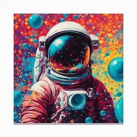 Astronaut With Bubbles Canvas Print