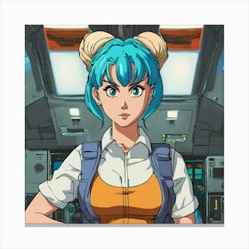 Anime Girl In Space Canvas Print