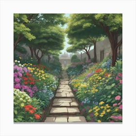 Garden pathway Canvas Print