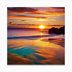 Sunset On The Beach 120 Canvas Print