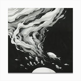 Skull And Fish Canvas Print