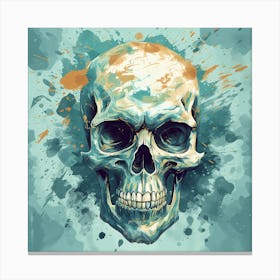 Watercolor Skull Illustration Canvas Print