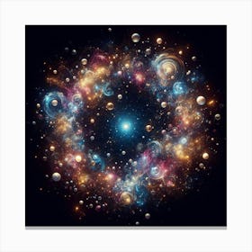 Galaxy In A Circle Canvas Print