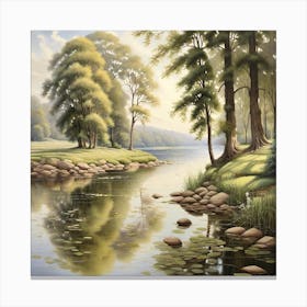 Reflections On A Lake Canvas Print