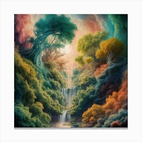 Waterfall In The Forest Canvas Print