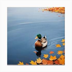 Duck In Autumn Canvas Print