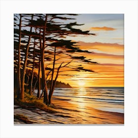 Sunset On The Beach 2 Canvas Print