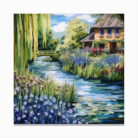 Garden Whispers: Monet's Brushwork Ballet Canvas Print