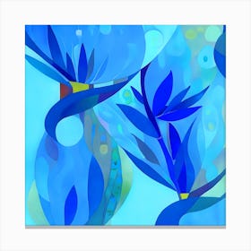 Blue Birds in Paradise Canvas Print