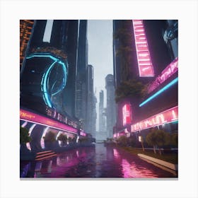 Futuristic Cityscape 183 Canvas Print