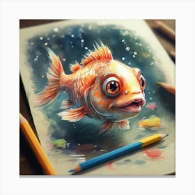 Goldfish Drawing 8 Canvas Print