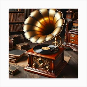 An Old Vintage Grammaphone 4 Canvas Print