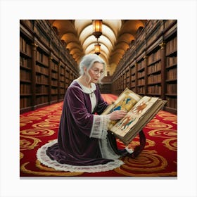 The Elderly Lady Librarian 083 Canvas Print