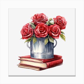 Roses In A Bucket 17 Canvas Print