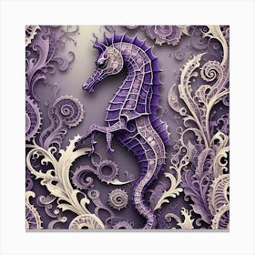 Purple Seahorse Canvas Print
