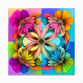 Psychedelic Flowers Canvas Print