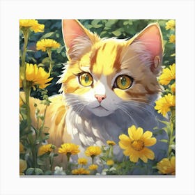 Yellow Cat Canvas Print
