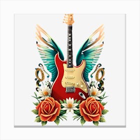 Guitar With Wings 2 Canvas Print