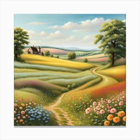 Rolling Hills and Fields Canvas Print