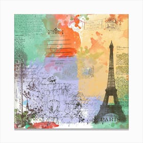 Scrapbook Paris Vintage France 1 Canvas Print