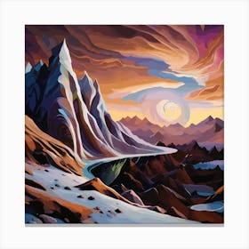 Sunset In The Mountains Canvas Print