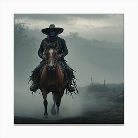 Cowboy On Horseback Canvas Print