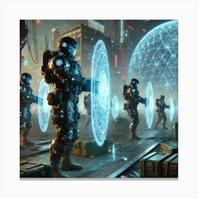 A Futuristic Sci Fi Scene Highlighting Shieldbeare Canvas Print