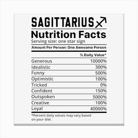 Sagittarius Nutrition Facts Canvas Print