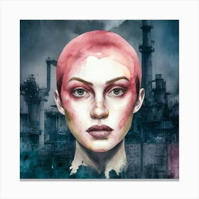 Girl With Pink Hair Canvas Print