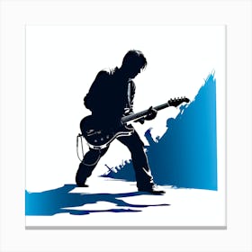 Silhouette Of A Guitar Player 1 Canvas Print