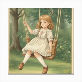 Girl On A Swing Canvas Print