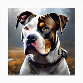 Dog sitting outside Canvas Print