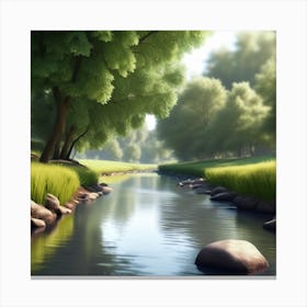 River In The Forest 9 Canvas Print