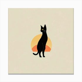 Silhouette Of A Cat Canvas Print